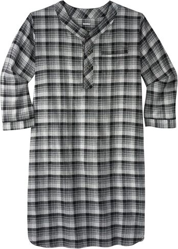 KingSize Men's Big & Tall Plaid Flannel Nightshirt Pajamas in Kuwait