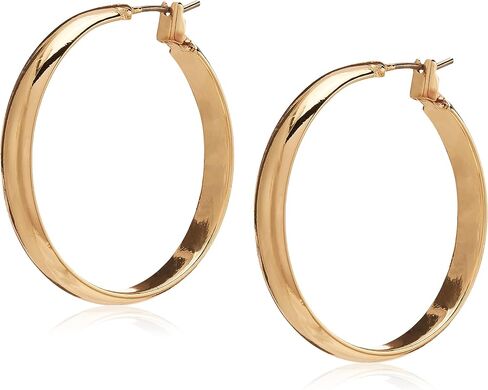 Anne Klein Classics Silvertone Large Oval Hoop Earrings in Saudi Arabia