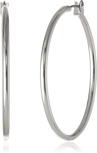 Anne Klein Classics Silvertone Large Oval Hoop Earrings in Saudi Arabia