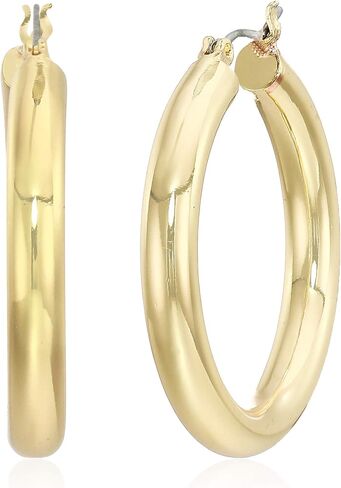 Anne Klein Classics Silvertone Large Oval Hoop Earrings in Saudi Arabia