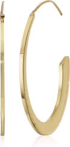 Anne Klein Classics Silvertone Large Oval Hoop Earrings in Saudi Arabia