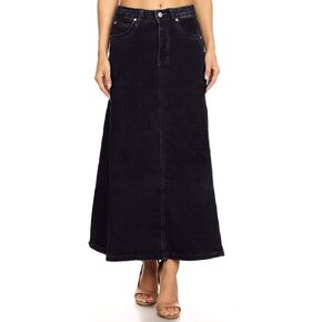 Women’s Plus/Junior Size Mid Rise A-Line Long Jeans Maxi Denim Skirt in Saudi Arabia