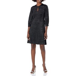 Calvin Klein Women's Three Quarter Sleeve Dress with Keyhole Neckline in Saudi Arabia