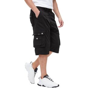 BEST SOUTH Men's Capri Long Twill Cargo Shorts below Knee 13 Inches Cotton Relaxed Fit Casual Multi-Pocket