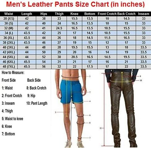 Leather Lovers Men Genuine Cowhide Leather Front & Back Laced Up Black Biker Pants in Saudi Arabia