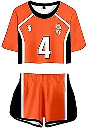 Cosplay Costume 2 Pieces Outfits for Women Casual Anime Crop Top and Shorts Summer in Saudi Arabia