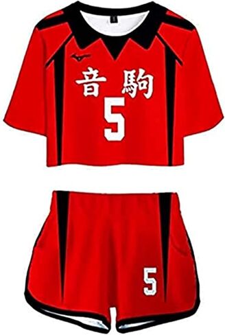 Cosplay Costume 2 Pieces Outfits for Women Casual Anime Crop Top and Shorts Summer in Saudi Arabia