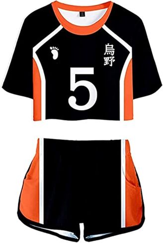 Cosplay Costume 2 Pieces Outfits for Women Casual Anime Crop Top and Shorts Summer in Saudi Arabia