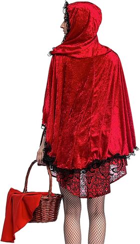 YHBAO Women's Little Red Riding Hood Halloween Cosplay Costume Party Dress in Saudi Arabia