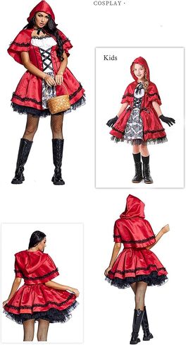 YHBAO Women's Little Red Riding Hood Halloween Cosplay Costume Party Dress in Saudi Arabia