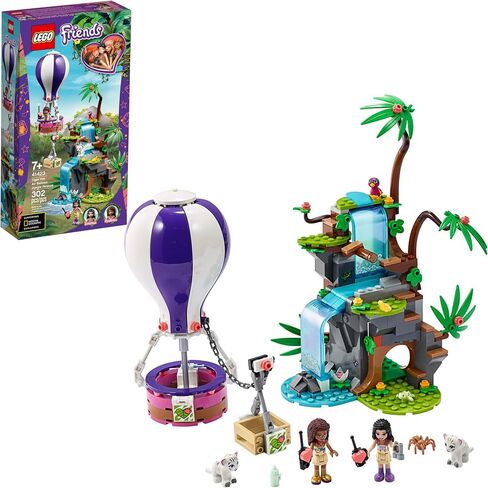 LEGO Friends Tiger Hot Air Balloon Jungle Rescue 41423 Friends Adventure Set Features a Toy Hot Air Balloon Friends Buildable Figures for Hours of Creative Fun (302 Pieces) in Saudi Arabia