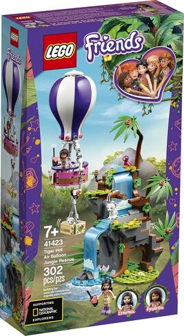 LEGO Friends Tiger Hot Air Balloon Jungle Rescue 41423 Friends Adventure Set Features a Toy Hot Air Balloon Friends Buildable Figures for Hours of Creative Fun (302 Pieces) in Saudi Arabia