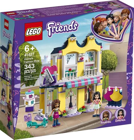 LEGO Friends Emma’s Fashion Shop 41427, Includes Friends Emma and Andrea Buildable Mini-Doll Figures and a Range of Fashion Accessories to Inspire Hours of Creative Fun (343 Pieces) in Saudi Arabia