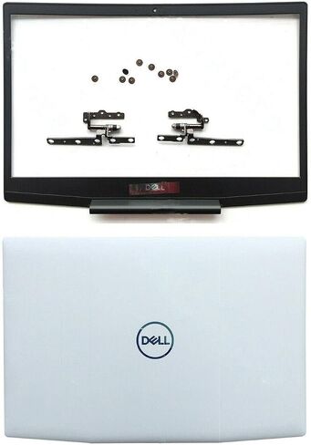 Top Rear Lid Back Cover Case & Front Bezel & Hinges Replacement for DELL Inspiron G3 15 3590 LCD White Blue Logo in Saudi Arabia
