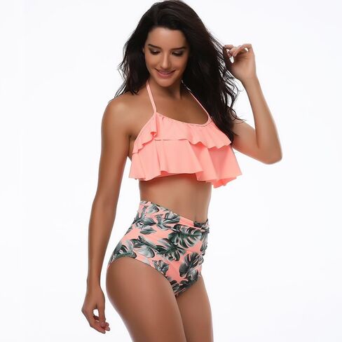 Girls Kids Swimsuit Two Pieces Bikini Set Ruffle Falbala Swimwear Bathing Suits in Saudi Arabia