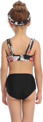 Girls Kids Swimsuit Two Pieces Bikini Set Ruffle Falbala Swimwear Bathing Suits in Saudi Arabia