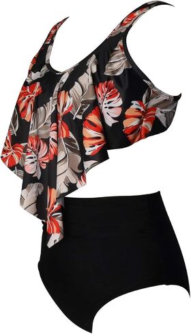 Girls Kids Swimsuit Two Pieces Bikini Set Ruffle Falbala Swimwear Bathing Suits in Saudi Arabia