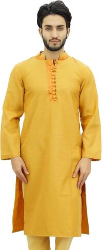 قميص Atasi طويل للرجال من طراز Kurta Maroon Dupion بنمط بوليوود العرقي in Kuwait