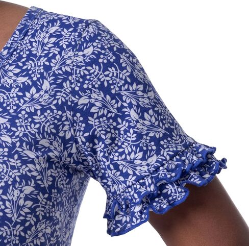 Lee Women's Cotton Ruffle Short Sleeve V-Neck T-Shirt in Saudi Arabia