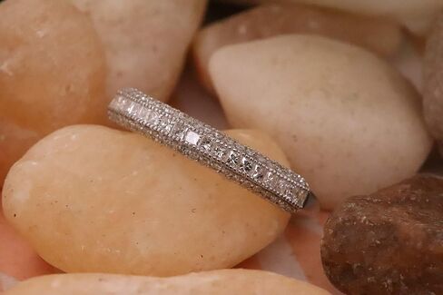 Dazzlingrock Collection 0.45 Carat (ctw) 10k Gold Princess & Round Diamond Ladies Wedding Matching Band Stackable Ring 1/2 CT in Kuwait