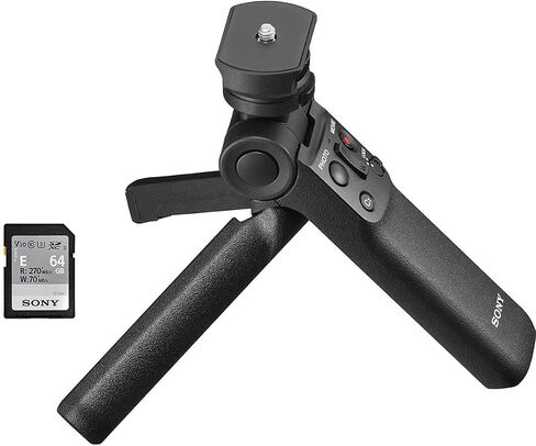 Sony ZV-E10 Mirrorless Camera Body, Black Bundle with ACCVC1 Vlogger Accessory Kit Shooting Grip and 64GB SD Card in Saudi Arabia