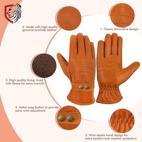 Riparo Winter Gloves for Men, Leather Winter Gloves for Cold Weather, Snow Gloves for Motorcycle Driving Hiking Outdoor in Saudi Arabia