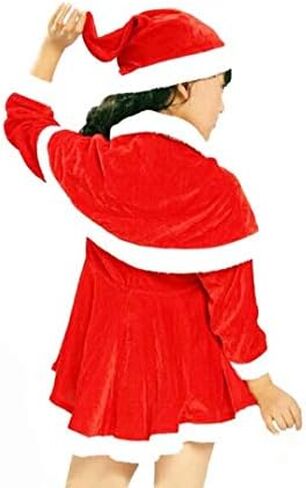 زي سانتا للكريسماس للأطفال، فستان سانتا الفاخر للأولاد والبنات مع قبعة سانتا in Kuwait