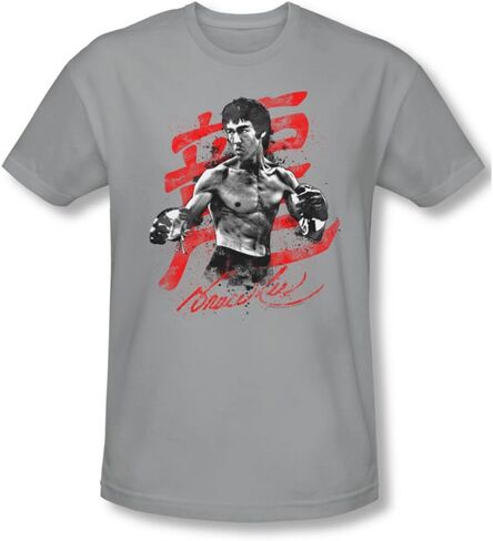 Bruce Lee - Mens Ink Splatter T-Shirt In Silver in Kuwait
