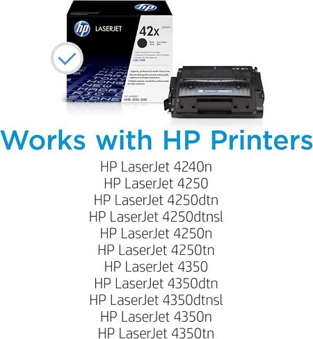 HP 42X HP (Hewlett Packard) 42X خرطوشة حبر ليزر جيت الأصلية عالية الإنتاج، أسود in Saudi Arabia