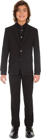 Calvin Klein Boys' Bi-Stretch Blazer Suit Jacket, 2-Button Single Breasted Closure, Buttoned Cuffs & Front Flap Pockets in Saudi Arabia