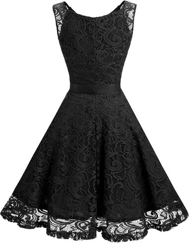 Dressystar Women Floral Lace Bridesmaid Party Dress Short Prom Dress V Neck in Kuwait