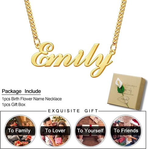 Kurafeel Custom Name Necklace Name Necklace Personalized for Women Men, Stainless Steel/Sterling Silver Name Necklace with 18K Silver Gold Plated Necklace Gift for Mother Daughter Girls Sisters in Saudi Arabia
