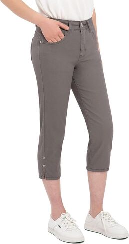 ZENTHACE Women's Basic 5-Pocket Twill Capri Pants Stretch Straight Leg Casual Capris in Saudi Arabia