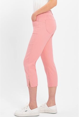 ZENTHACE Women's Basic 5-Pocket Twill Capri Pants Stretch Straight Leg Casual Capris in Saudi Arabia