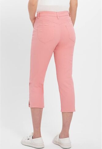 ZENTHACE Women's Basic 5-Pocket Twill Capri Pants Stretch Straight Leg Casual Capris in Saudi Arabia