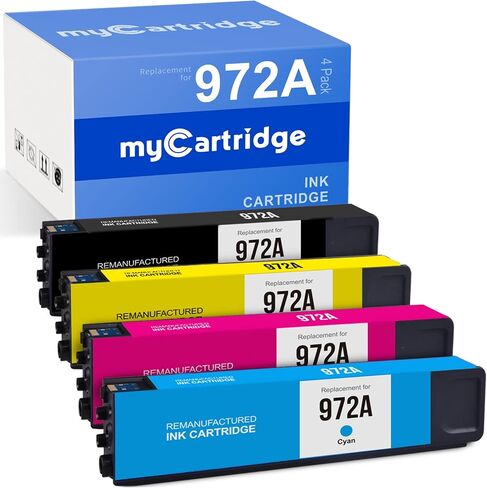 MYCARTRIDGE Remanufactured Ink Cartridge Replacement for HP 972 972A Ink Cartridges Combo Pack use with PageWide Pro 477dw 577dw 377dw 477dn 452dn 452dw 552dw Black Cyan Magenta Yellow (4-Pack) in Saudi Arabia