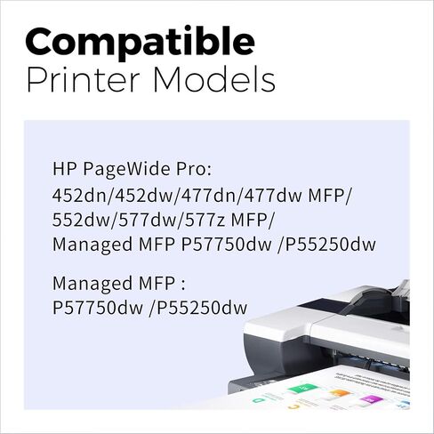 MYCARTRIDGE Remanufactured Ink Cartridge Replacement for HP 972 972A Ink Cartridges Combo Pack use with PageWide Pro 477dw 577dw 377dw 477dn 452dn 452dw 552dw Black Cyan Magenta Yellow (4-Pack) in Saudi Arabia
