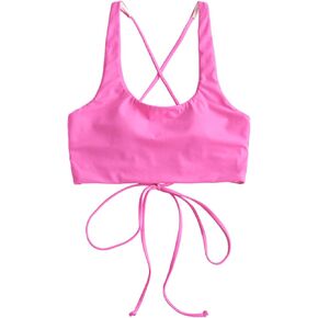 ZAFUL Women's Adjustable Lace-up Bikini Top Push Up Padded Swimsuit Tops