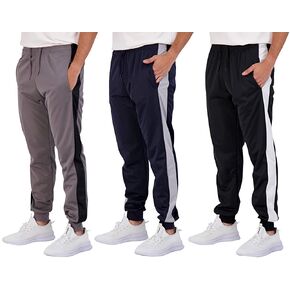 Real Essentials 3 Pack: Boy's Active Athletic Casual Jogger Sweatpants with Pockets