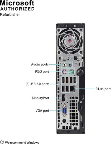 HP Elite 8300 Ultra Small Slim Business Computer PC, 8GB RAM, 120GB SSD, Wi-Fi, Windows 10 Professional (Renewed) in Saudi Arabia