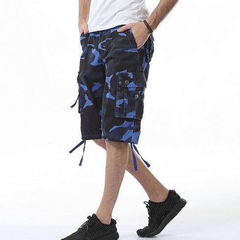 DGWZ Mens Cargo Shorts Multi Pockets Twill Cotton Relaxed Fit Outdoor Camo Cargo Short for Men in Saudi Arabia