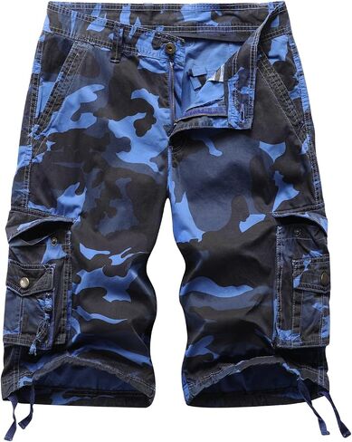 DGWZ Mens Cargo Shorts Multi Pockets Twill Cotton Relaxed Fit Outdoor Camo Cargo Short for Men in Saudi Arabia