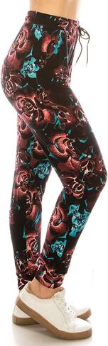 Leggings Depot Women's Popular Print High Waist Premium Jogger Track Pants(S-3X) BAT1 in Kuwait