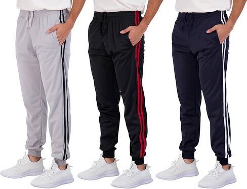 Real Essentials 3 Pack: Boy's Active Athletic Casual Jogger Sweatpants with Pockets in Saudi Arabia