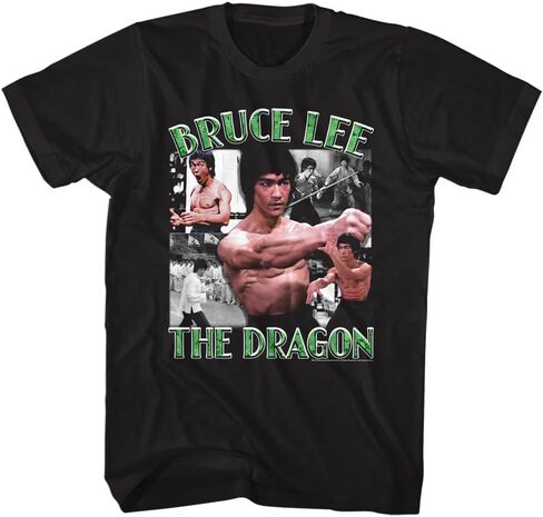 Bruce Lee Martial Arts The Dragon Image Collage Adult Short Sleeve T-Shirts Graphic Tees in Saudi Arabia