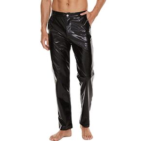 Metallic Shiny Disco Pants for Men, 70s/80s Party Rave Pants, Vintage Cosplay Straight Leg Trousers in Kuwait