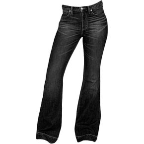 Andongnywell Women's Juniors Bell Bottom Jeans Mid Waist Stretch Fitted Bell Bottom Denim Pants Trousers in Saudi Arabia