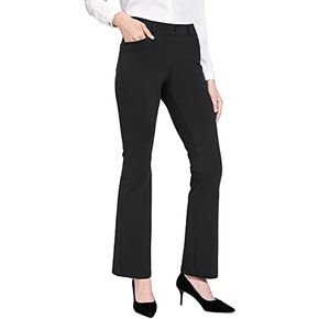 baleaf Womens Dress Pants 29"/31" Yoga Work Pants Straight Leg/Bootcut Pull On Slacks Business Casual Office Pockets in Saudi Arabia
