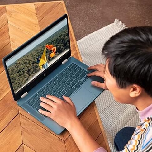 HP 14 Laptop, 14-inch X360 Chromebook Convertible 2-in-1 Touch Screen HD Laptop, Intel Celeron N4020 Processor, 4GB DDR4, 64GB eMMC, 802.11ac, Bluetooth, HDMI, Chrome OS, W/ Valinor Accessories in Saudi Arabia