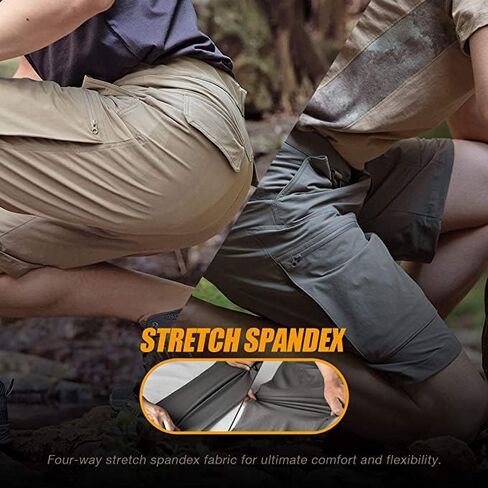 FREE SOLDIER Men's Cargo Hiking Shorts with Belt Lightweight Quick Dry Tactical Shorts with Pockets for Casual Work Golf in Kuwait